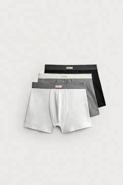 ZARA НАБОР ИЗ ТРЕХ ТРУСОВ-БОКСЕРОВ SOFT, РАЗНОЦВЕТНЫЙ