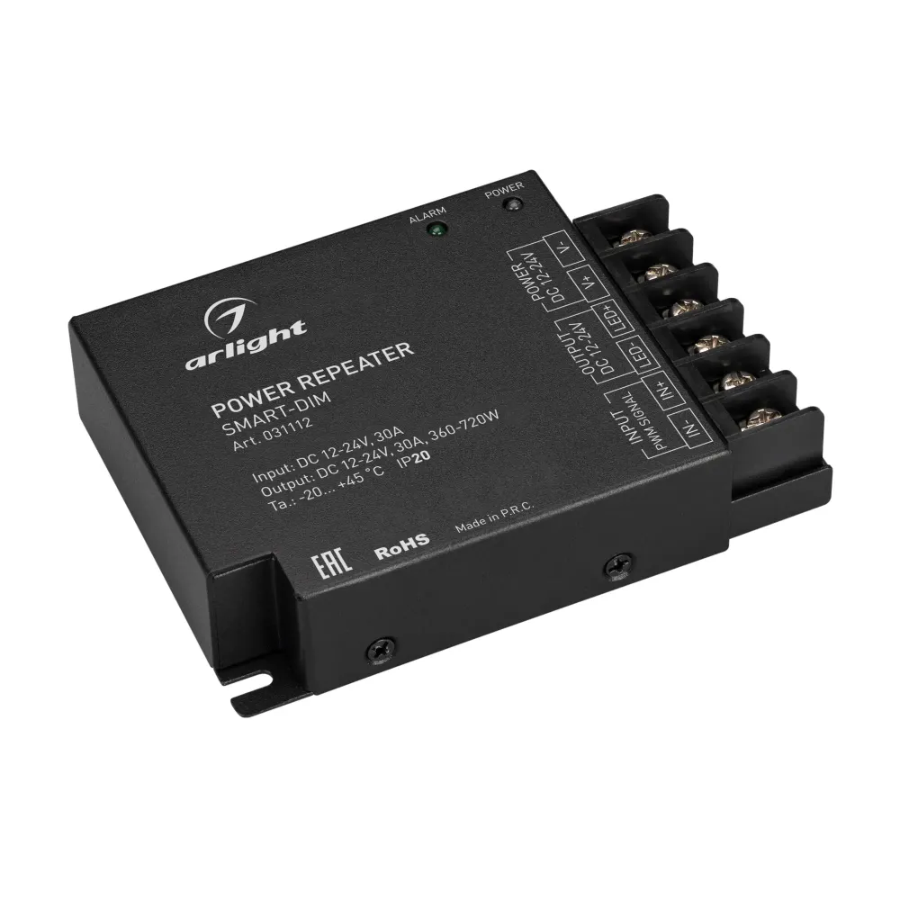 Усилитель SMART-DIM (12-24V, 1x30A) (Arlight, IP20 Металл, 5 лет) Усилитель SMART-DIM (12-24V, 1x30A) (Arlight, IP20 Металл, 5 лет)