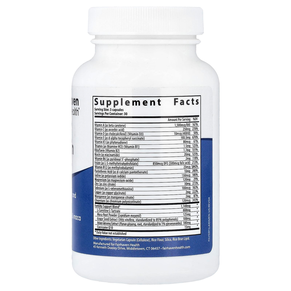 Fairhaven Health, FertilAid®, мультивитамины для мужчин, 90 капсул