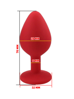 Пробка силиконовая красная с фиолетовым стразом 7,1 х 2,8 см 47115-MM