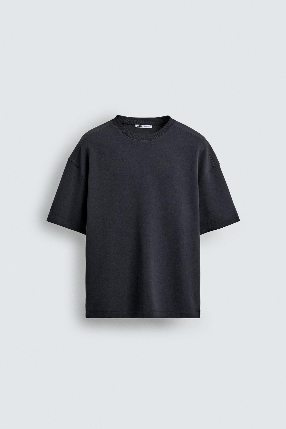 ZARA ТОЛСТОВКА RELAXED FIT ИЗ ИНТЕРЛОКА, ТЕМНО-СИНИЙ