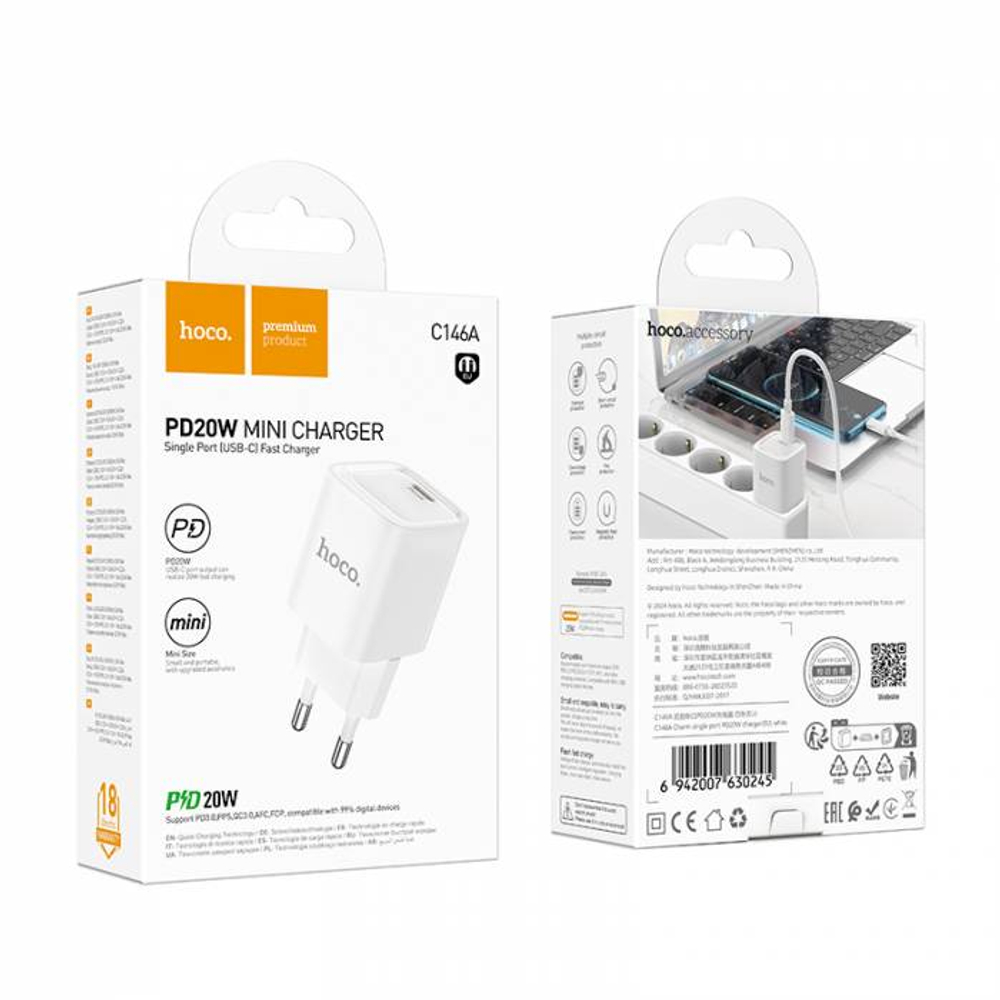 Зарядное устройство Hoco C146A PD20W (white)