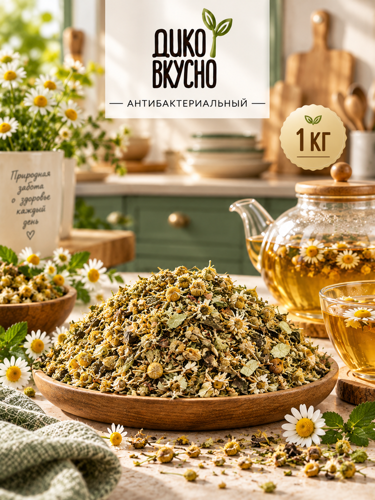 Травяной чай Ромашка  (антибактериальный)   1 кг  гофрокоробка  ТМ Дико Вкусно