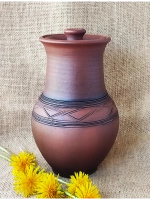 Кринка без глазури Простая 1л, 18см