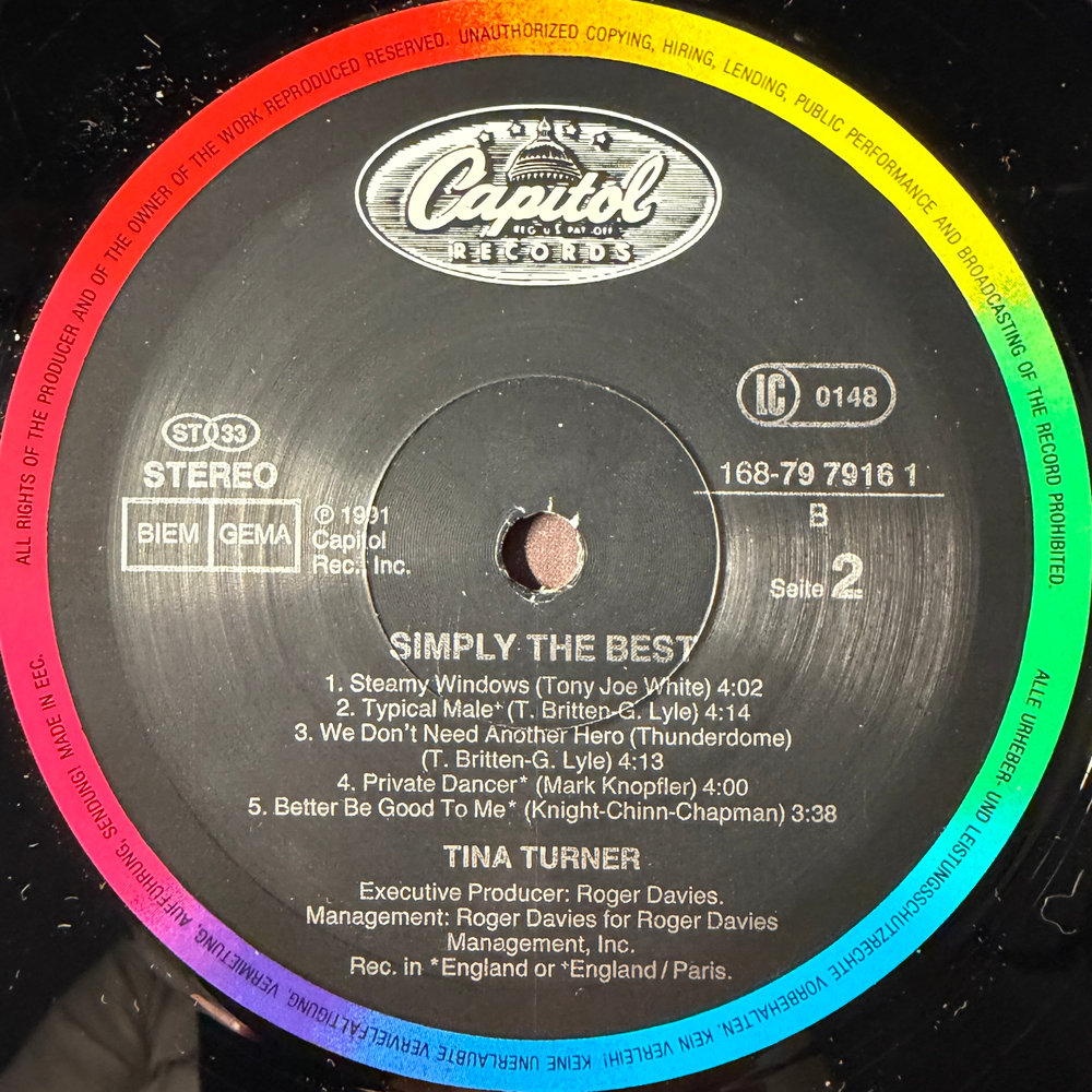 Tina Turner ‎– Simply The Best 2LP (Европа 1991г.)