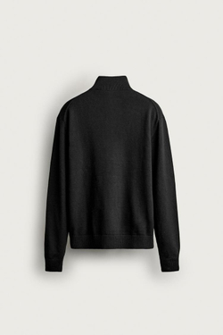 ZARA СВИТЕР НА МОЛНИИ, ЧЕРНЫЙ