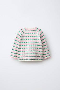 ZARA ЖАККАРДОВЫЙ КАРДИГАН С ЦВЕТОЧНЫМ ПРИНТОМ, ЭКРЮ