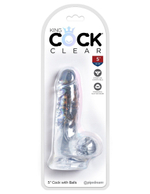 Прозрачный фаллоимитатор King Cock Clear 5 Cock with Balls - 15,2 см. (Цвет: прозрачный)