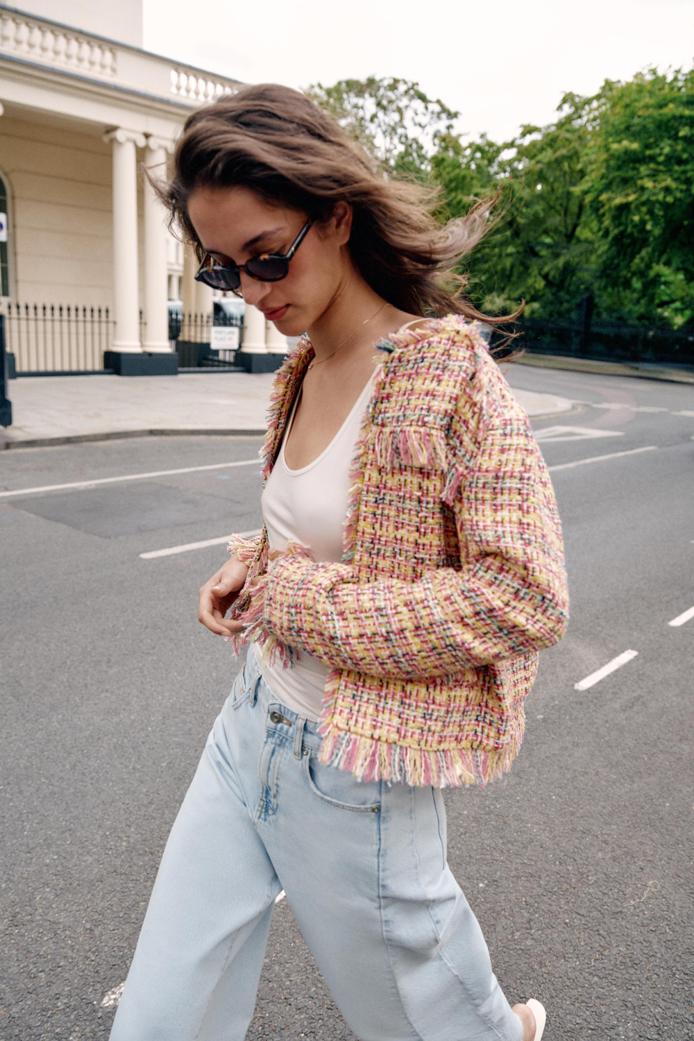 ZARA РЕЛЬЕФНЫЙ БЛЕЙЗЕР С БАХРОМОЙ, РАЗНОЦВЕТНЫЙ