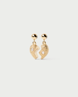 Подвеска-шарм Split Heart серебро 925 пробы покрытое золотом