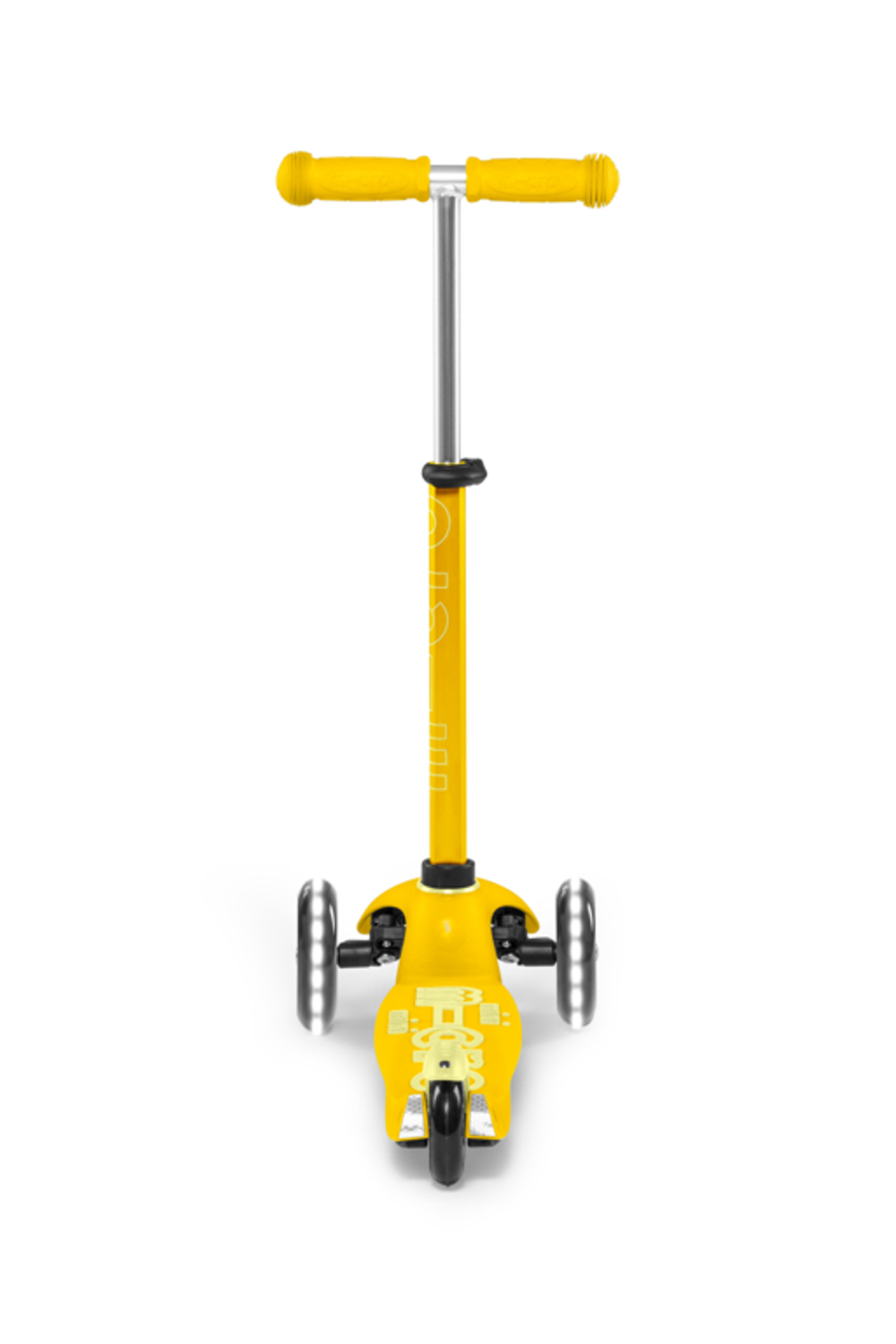 Самокат Mini Micro Deluxe Желтый LED со стикерами Монстрики 15 шт