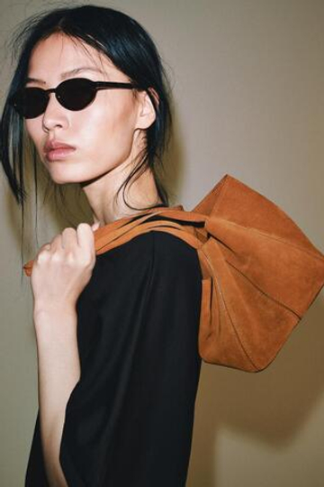 ZARA НЕБОЛЬШАЯ КОЖАНАЯ СУМКА НА ПЛЕЧО, ОРАНЖЕВЫЙ
