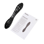 Черный двусторонний стеклянный фаллоимитатор 18,5см Satisfyer Dazzling Crystal 1 4045924