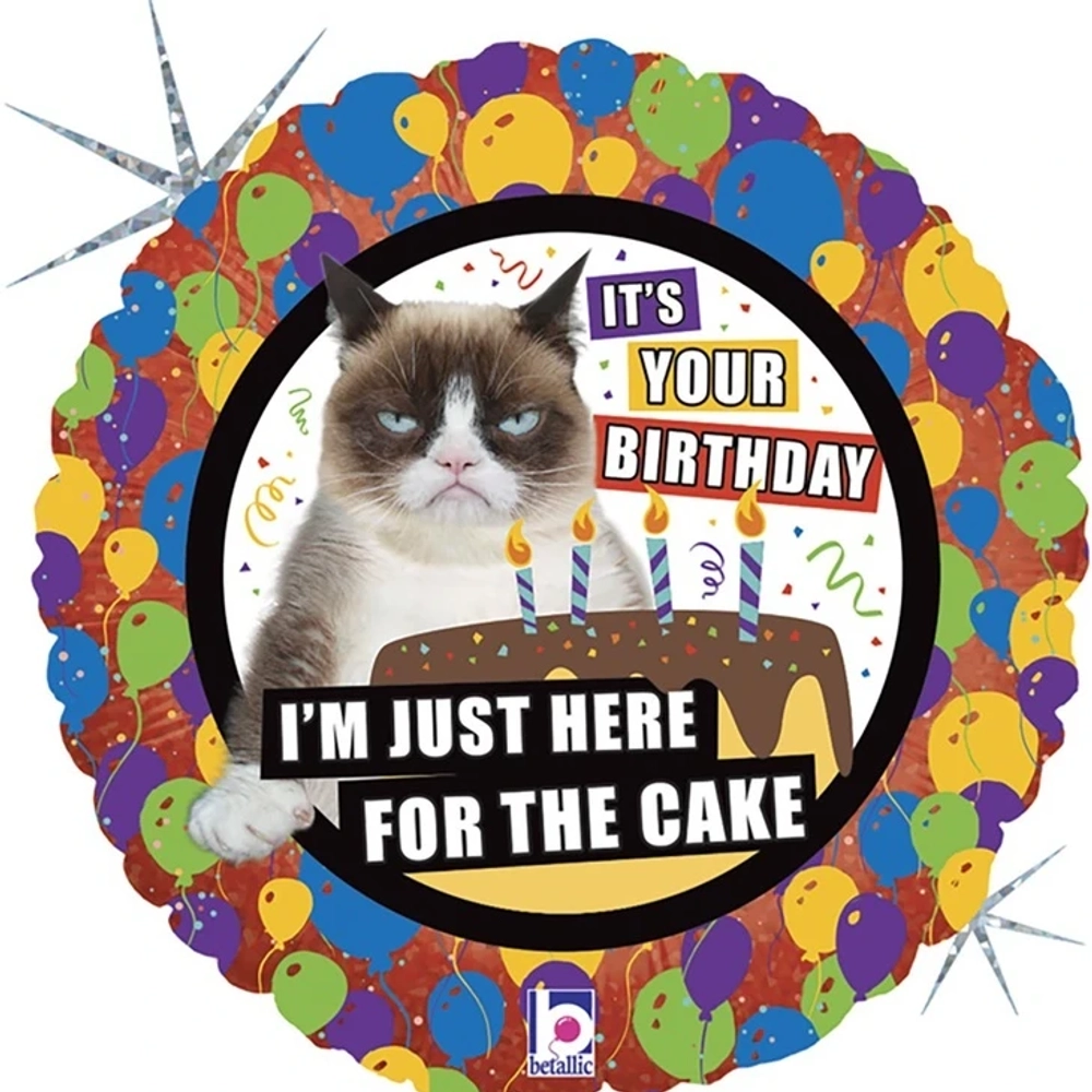 Шар JUST FOR CAKE с хмурой кошкой