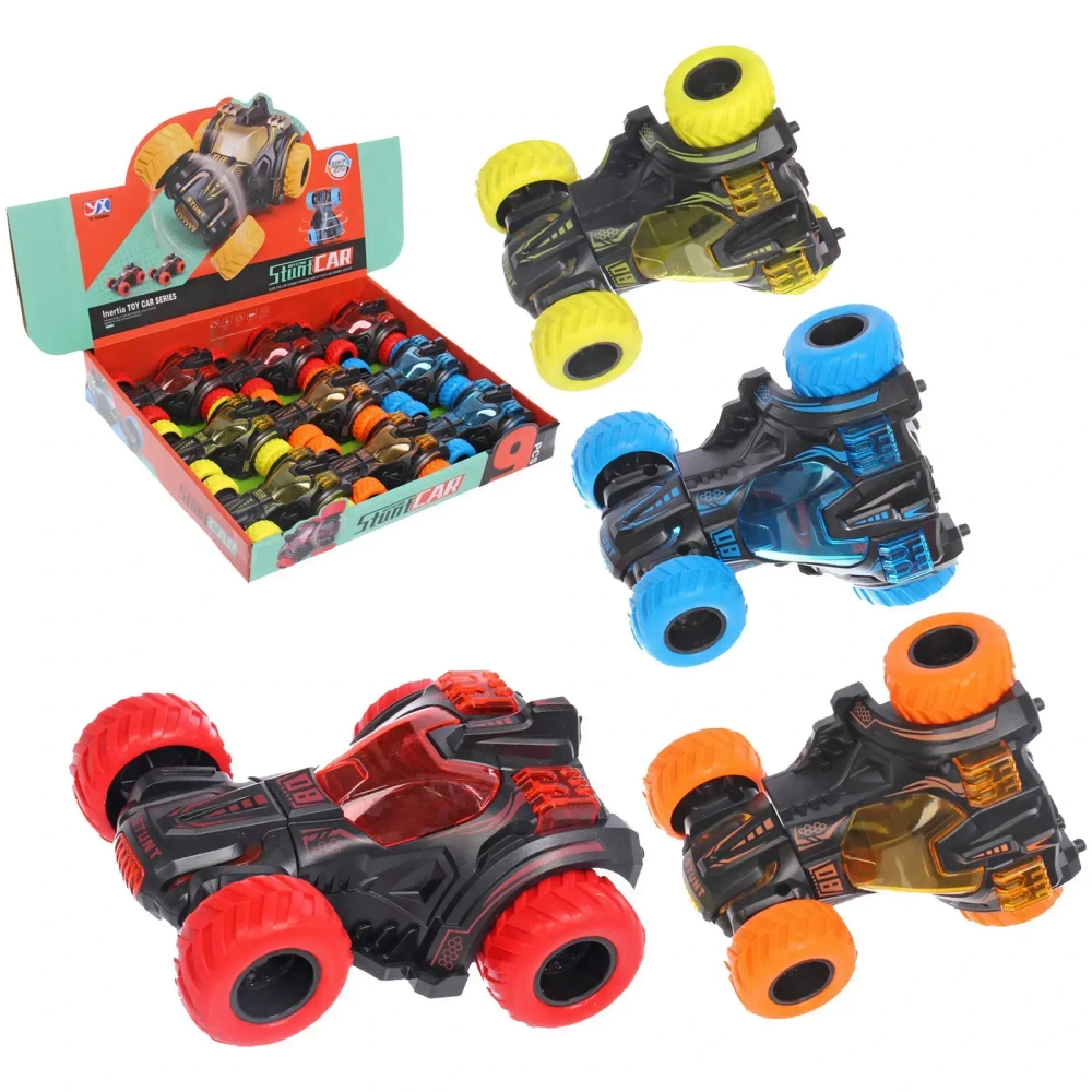 Машина инерционная «Каcкадёр», 12,6*10,3*5,5 см, вращающаяся 360°, в шоу-боксе, микс