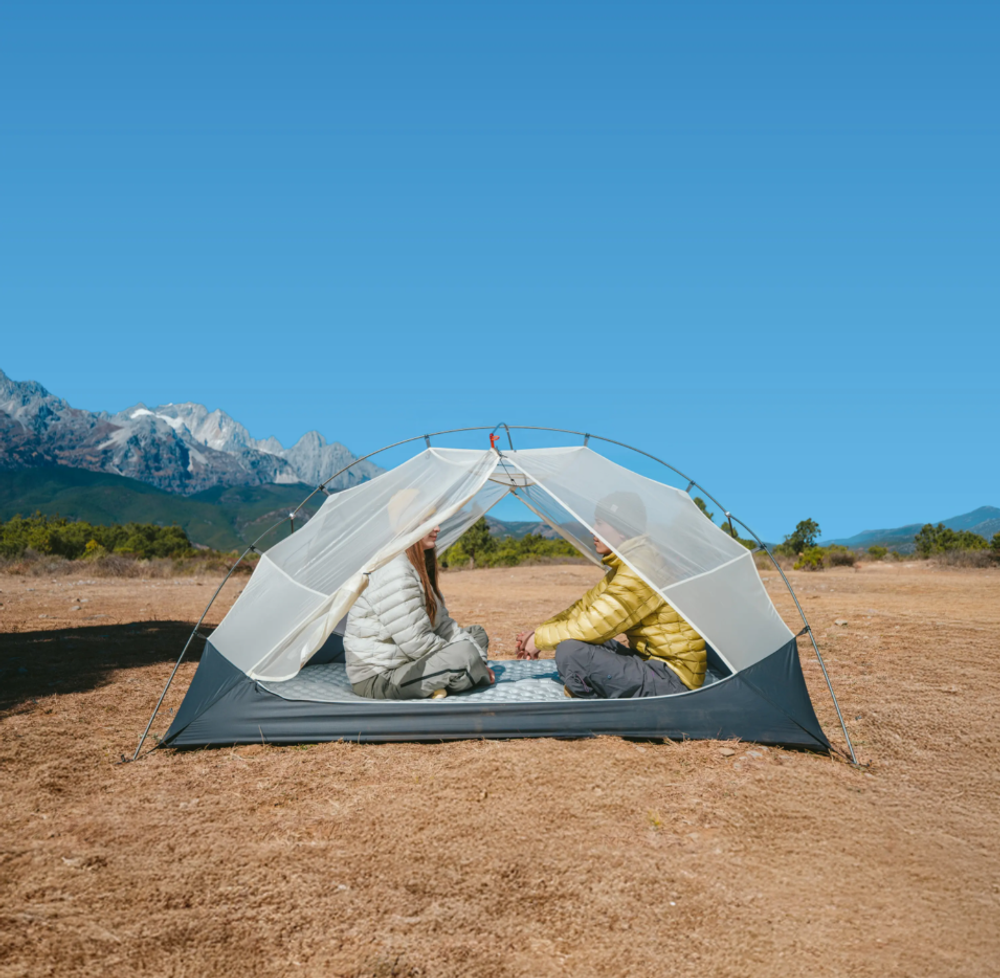 Палатка Naturehike Mongar UL 2-местная, алюминиевый каркас, сверхлегкая, серая