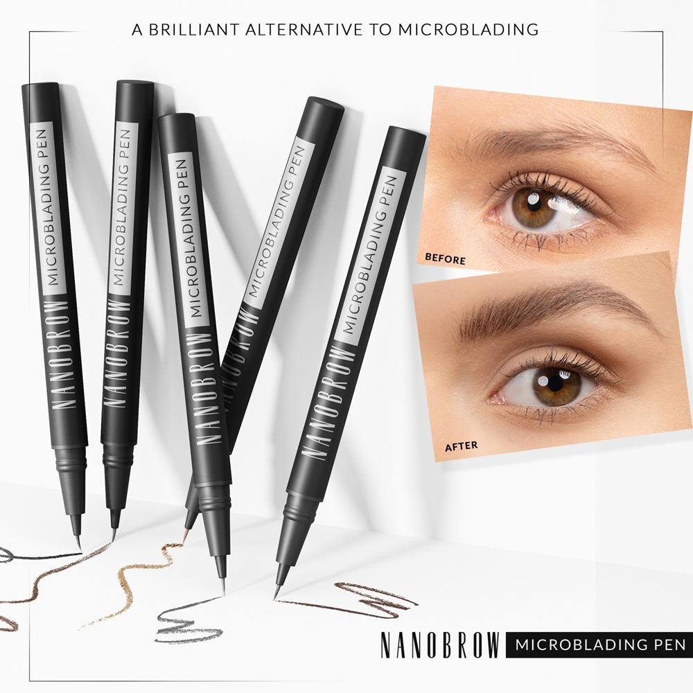 Nanobrow Microblading Pen - Точный водостойкий карандаш для бровей оттенок Dark Brown, 1 ml