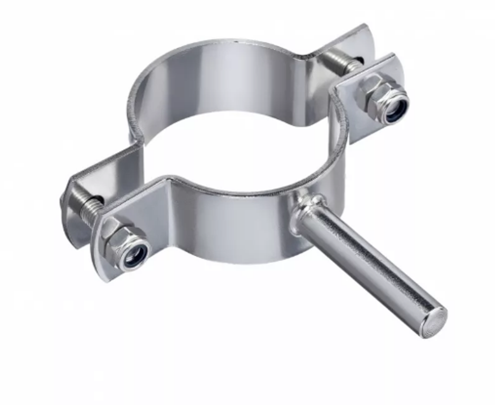 Хомут нержавеющий трубный на ножке ISO AISI 304 DN150 168,3мм