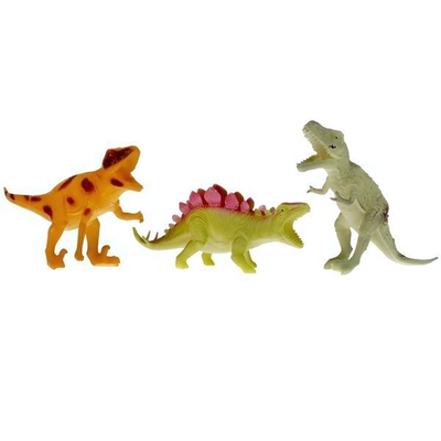 Игрушка пластизоль Динозавры 15 см, 3шт, коробка D836-4 (Играем вместе)