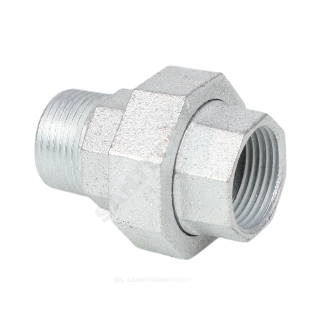 Соединитель прямой американка чугун оц Ду 20 (3/4") ВР/НР Fittex