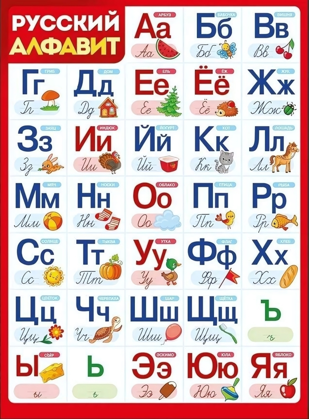 Плакат "Алфавит (русский)"(Империя поздравлений)