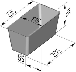Форма для выпечки хлеба Л-6 (235х115х115 мм)