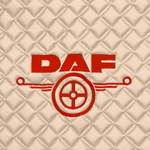 Ковры Daf XF-105 с 2006 года (механика) (экокожа, бежевый, бежевый кант, красная вышивка)