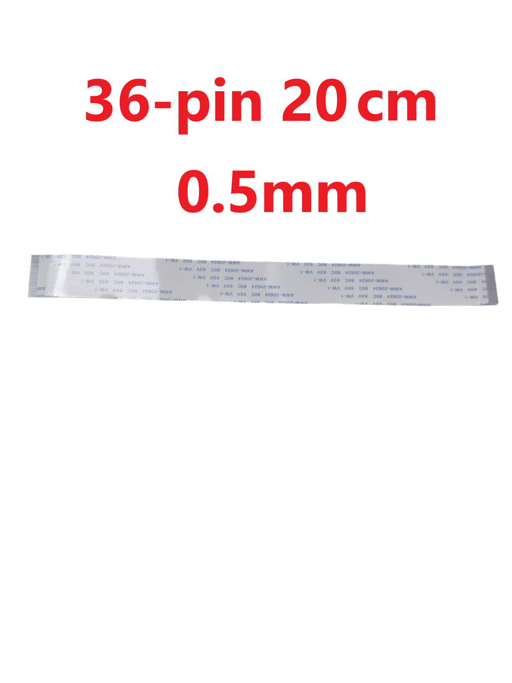 Шлейф FFC 36-pin Шаг 0.5mm Длина 20cm Прямой A-A AWM 20624 80C 60V VW-1
