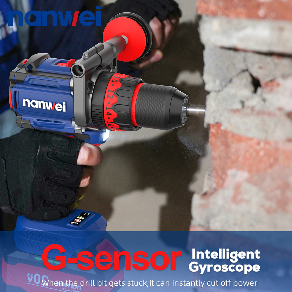 Шуруповерт аккумуляторный NANWEI NW-D8218C-6, 160 Н·м, 6Ah*2