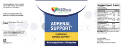 Adrenal support — этикетка (Supplement Facts)