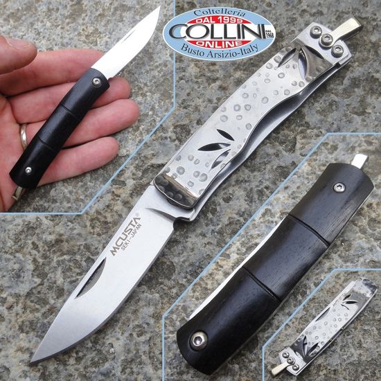 Складной нож -зажим для купюр Mcusta Bamboo African Ebony MC-0151 c клинком из стали AUS-8, рукоять дерево (Орех черный)