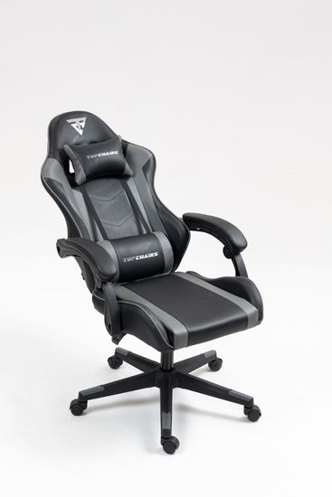 Кресло спортивное TopChairs Commander черно-серый