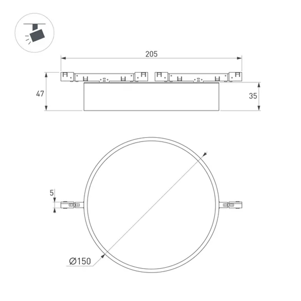 Светильник MAG-MICROCOSM-RONDO-R150-15W Warm3000 (BK, 90 deg, 24V) (Arlight, IP20 Металл, 5 лет) 051777