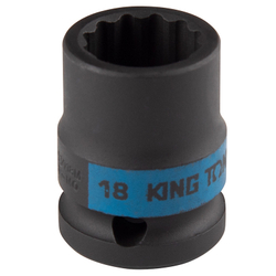 KING TONY (453018M) Головка торцевая ударная двенадцатигранная 1/2", 18 мм