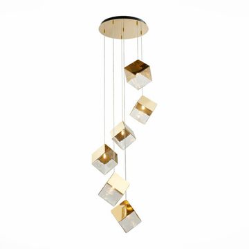 Светильник подвесной 6*G9 SL1182.203.06 золотистый/прозрачный Riello ST-Luce