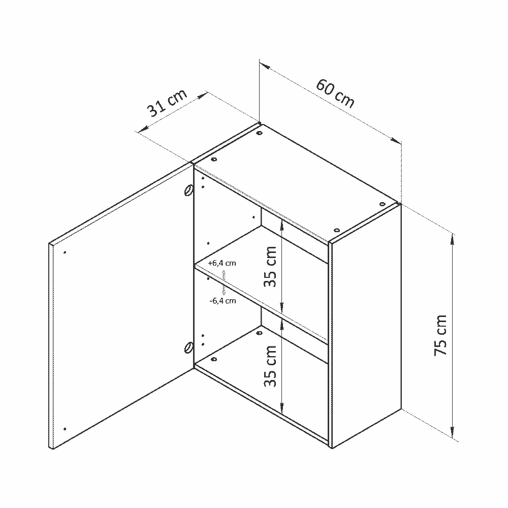 Модуль кухонный навесной, 60х31х75, Кнок , кухонный гарнитур, белый, IKEA, KNOXHULT КНОКСХУЛЬТ