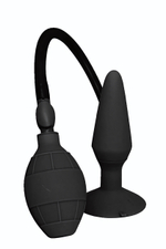 Чёрная анальная пробка с функцией расширения Small Inflatable Plug - 12,5 см. (Цвет: черный)