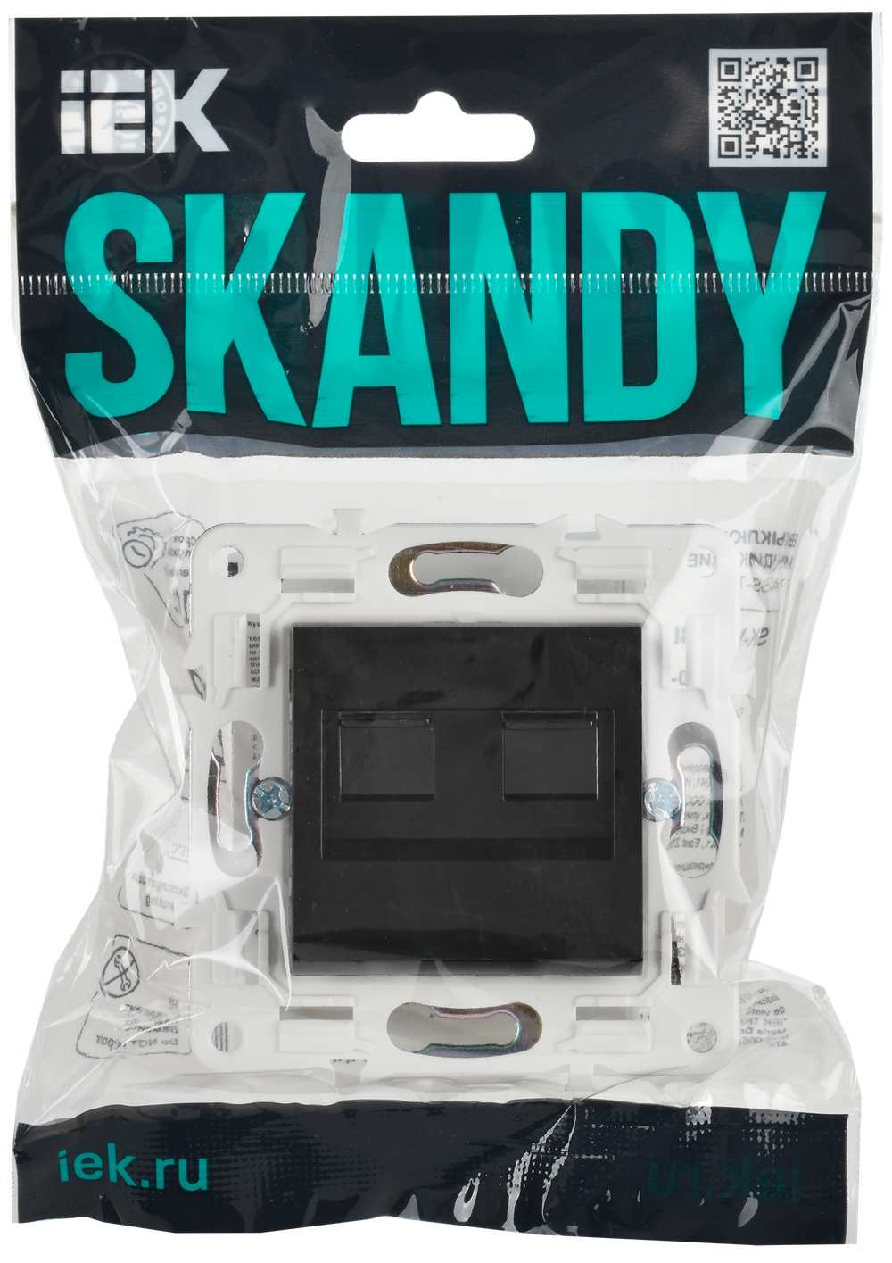 SKANDY Розетка компьютерная двойная RJ45 кат.5E SK-K03Bl черный IEK