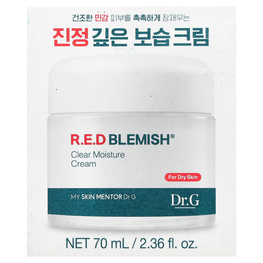 Dr. G, RED Blemish®, прозрачный увлажняющий крем, для сухой кожи, 70 мл (2,36 жидк. унции)