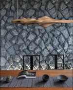 Pendant design lamp UFO  L120 (lightе Wood)