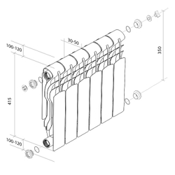 Радиатор ROYAL THERMO Revolution Bimetall 350 (10 секц.)