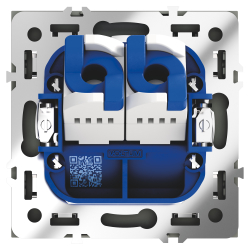Розетка компьютерная встраиваемая VOLTUM S70 двойная RJ45+RJ45 кат.6, (графит)