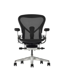 Кресло Herman Miller Aeron Black Onyx Polished Aluminium, размер C