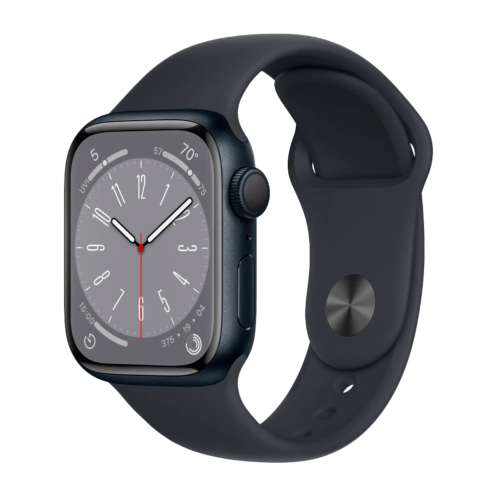 Умные часы Apple Watch Series 8 GPS, 41mm, Aluminium Case with Sport Band S/M, Midnight (Тёмная ночь)