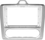 Магнитола для Ford Focus 2 2004-2011 (климат, рамка серебро) - Teyes CC4L-DTS монитор 9" IPS, Android 14, Быстрая, Snapdragon 662, CarPlay, 4G SIM-слот