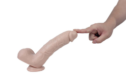 Реалистичный фаллоимитатор REAL с мошонкой на присоске, silicone, 17x4,5 см.