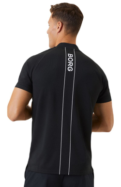 Мужское теннисное поло Björn Borg Ace Performance Zip Polo - black beauty