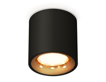 Комплект накладного светильника 1*MR16 GU5.3 XS7532024 SBK/PYG черный песок/золото желтое полированное (C7532, N7014)DIY System Complects Ambrella