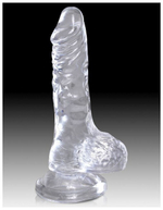 Фаллоимитатор с мошонкой на присоске King Cock Clear 4 Cock with Balls, прозрачный (Цвет: прозрачный)