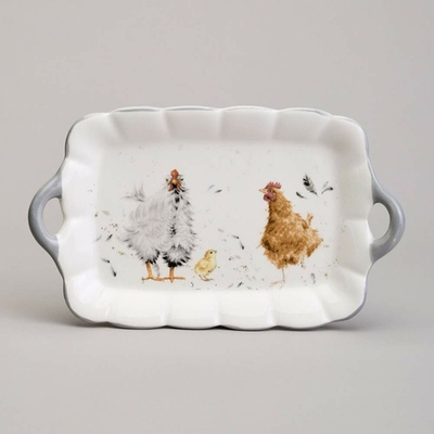 Блюдо 23,5*14*2,5см "Funny hens"